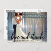 Bruiloft Liefe en Dank Mr. en Mevrouw Foto Briefkaart (Voorkant / Achterkant)