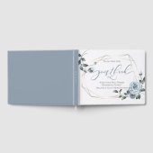 Bruiloft | Lijst "blauwe Floral Gold" Gastenboek (Volledig)