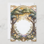 Bruiloft lijst goud en bloemen magie kaart (Voorkant)