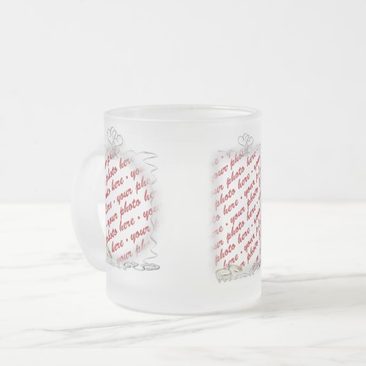 Bruiloft Lijst met ringen & linten Matglas Koffiemok (Voorkant links)