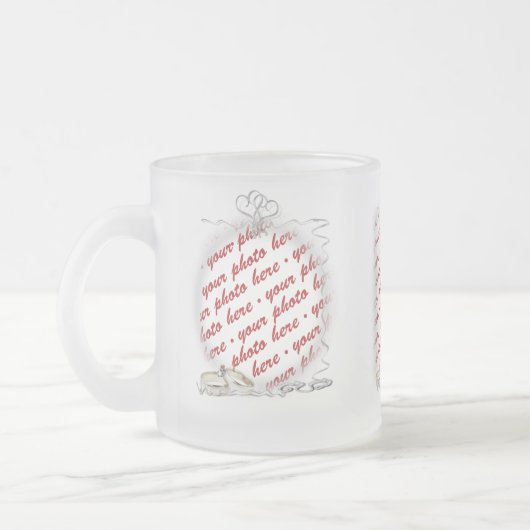 Bruiloft Lijst met ringen & linten Matglas Koffiemok (Links)