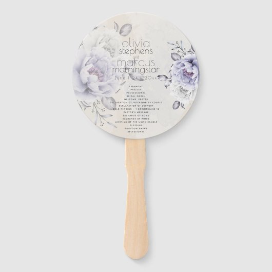 Bruiloft | Lila Rustische en paasmakerij Floral Handwaaier (Voorkant)