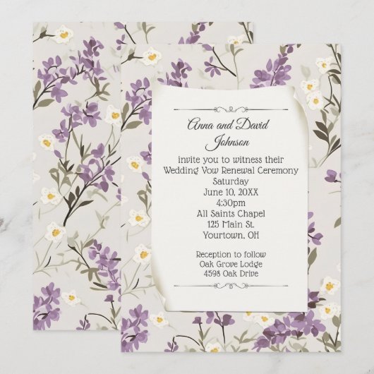 Bruiloft Lilacs voor Gelofte Vernieuwing Kaart (Voorkant / Achterkant)