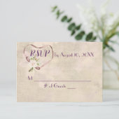 Bruiloft Lint Hart RSVP (Staand voorkant)