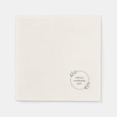 Bruiloft Logo Custom Cocktail Servet DIY Sjabloon (Voorkant)