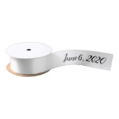 Bruiloft Logo Favor Heart Bar Satijnen Lint (Spoel)