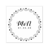 Bruiloft Logo lijn Art Hart Geo Ronde Hand-getrokk Zelfinktende Stempel (Design)