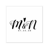 Bruiloft Logo Rustiek Eenvoudig hart Hand-getrokke Zelfinktende Stempel (Design)