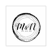 Bruiloft Logo rustieke boomstam met de hand getrok Rubberstempel (Afrduk)