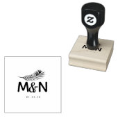 Bruiloft Logo Tropisch palmblad Rubberstempel (Gestempeld)