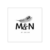 Bruiloft Logo Tropisch palmblad Rubberstempel (Afrduk)