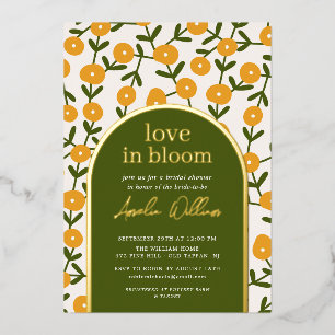 Bruiloft Love In Bloom Bruidsfeest Folie Uitnodiging