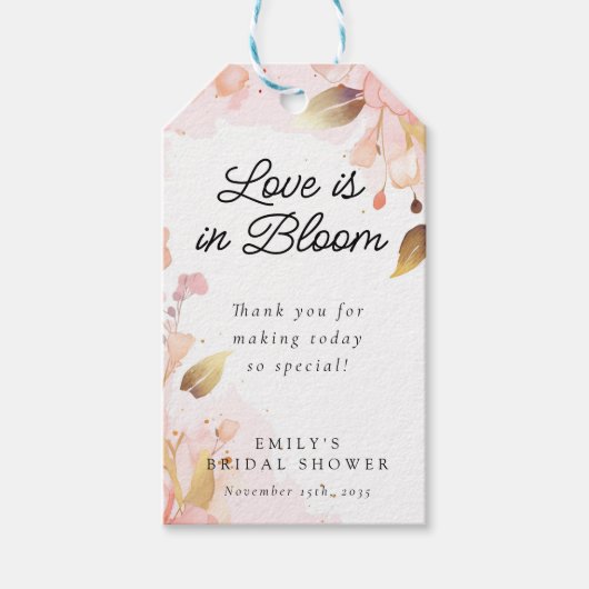 Bruiloft Love in Bloom Cadeaulabel (Voorkant)