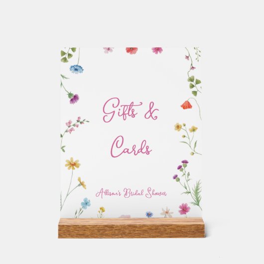 Bruiloft "love in bloom" Cadeaus & Kaarten Acryl Bord (Voorkant)