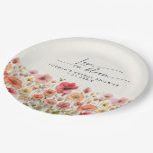 Bruiloft "Love In Bloom" papieren bordjes (Gekanteld)