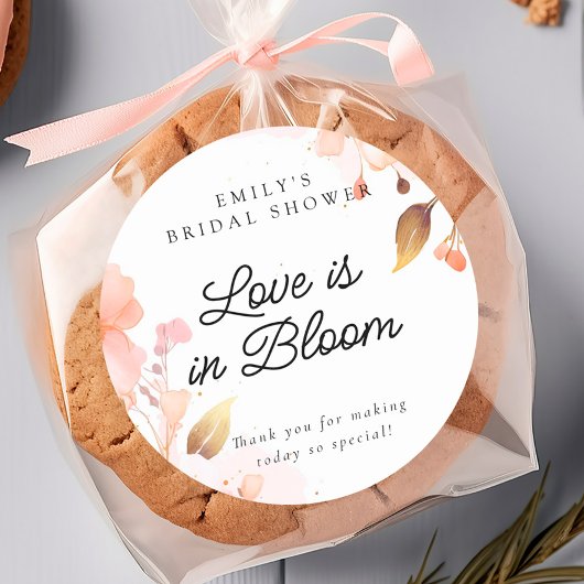 Bruiloft 'Love in Bloom' Ronde Sticker