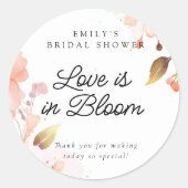 Bruiloft 'Love in Bloom' Ronde Sticker (Voorkant)