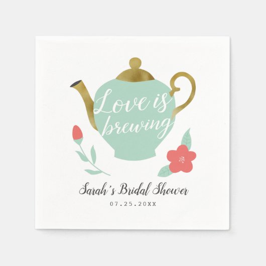 Bruiloft 'Love is Brewing' Servet (Voorkant)