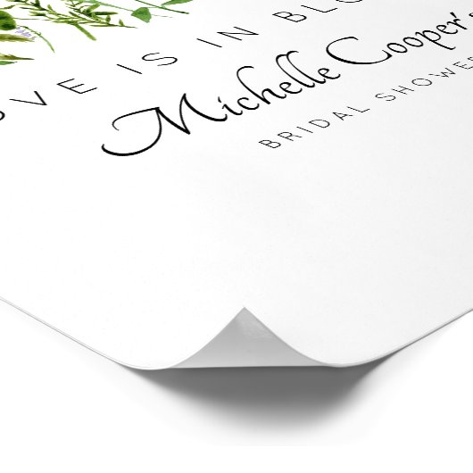 Bruiloft Love is in Bloom Poster (Hoek)