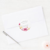 Bruiloft 'Love is in Bloom' Ronde Sticker (Envelop)