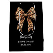 Bruiloft luipaardprint zwart Bruids douche Medium Cadeauzakje (Achterkant)