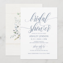 Bruiloft Luxe Kalligrafie Stofblauw Bloem