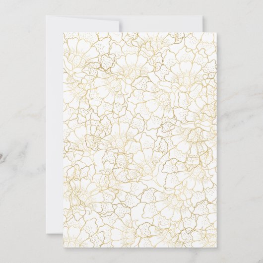 Bruiloft luxe  wit en goud kaart (Achterkant)