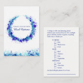 Bruiloft maaltijd keuze blauwe splash behuizing ka informatiekaartje (Voorkant / Achterkant)