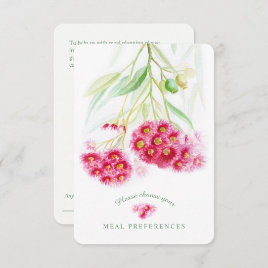 Bruiloft maaltijd keuze bloemengumtree antwoord ka (Voorkant / Achterkant)