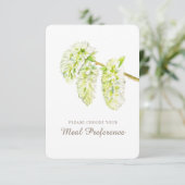 Bruiloft maaltijd keuze groene katjes antwoord kaa (Staand voorkant)