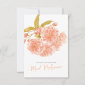 Bruiloft maaltijd keuze perzik bloemen antwoord ka (Voorkant)