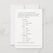 Bruiloft maaltijd keuze roze bloemenantwoord kaart (Achterkant)