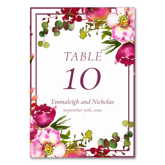 Bruiloft Magenta Roze Koraal Bloem Kaart (Achterkant)