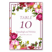 Bruiloft Magenta Roze Koraal Bloem Kaart (Voorkant)