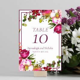 Bruiloft Magenta Roze Koraal Bloem Kaart