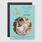 Bruiloft Magnetische Custom Foto Opslaan van de Da Magnetische Uitnodiging (Voorkant / Achterkant)