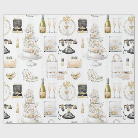 Bruiloft Magnolia Bruidsmeisje Cadeau Cadeaupapier (Vlak)