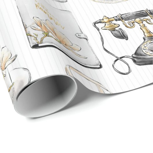 Bruiloft Magnolia Bruidsmeisje Cadeau Cadeaupapier (Rol Hoek)