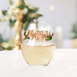 Bruiloft Maid van Honer Gift Hummingbird Waterverf Wijnglas Zonder Voet