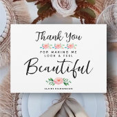 Bruiloft Make-up Artiest Waterverf Flowers Bedankkaart