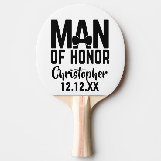 Bruiloft Man van Honor Gift Ping Pong Paddle Tafeltennisbatje (Voorkant)
