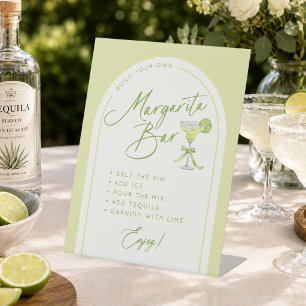 Bruiloft Margaritas Bar Instructies Reclamebord Met Voetstuk
