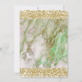 Bruiloft Marmer Mint Groene Gouden Confetti Kaart (Achterkant)