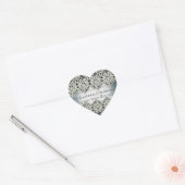 Bruiloft Mars met Kant Hart Sticker (Envelop)