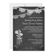 Bruiloft | Mason Jar, Lace Bunting | Krijtbord 2