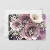 Bruiloft Mauve Roos met Baby's Breath Design RSVP Kaartje (Achterkant)