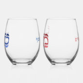 Bruiloft Mazel Tov Hebreeuws gepersonaliseerd Wijnglas Zonder Voet (Links)