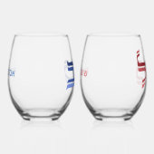 Bruiloft Mazel Tov Hebreeuws gepersonaliseerd Wijnglas Zonder Voet (Rechts)