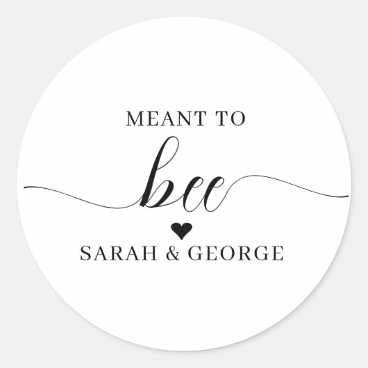 Bruiloft Meant to Bee Ronde Sticker (Voorkant)