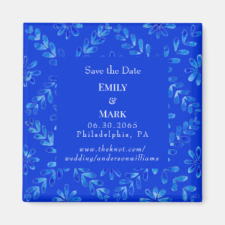 Bruiloft Mediterraan Blauw Save the Date II Magneet